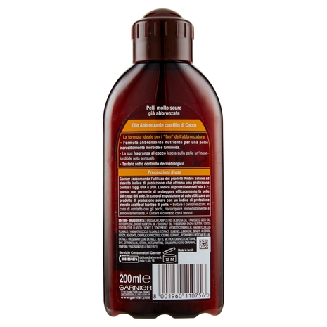 Garnier Ambre Solaire Olio Abbronzante Abbronzatura Intensa, 200 ml